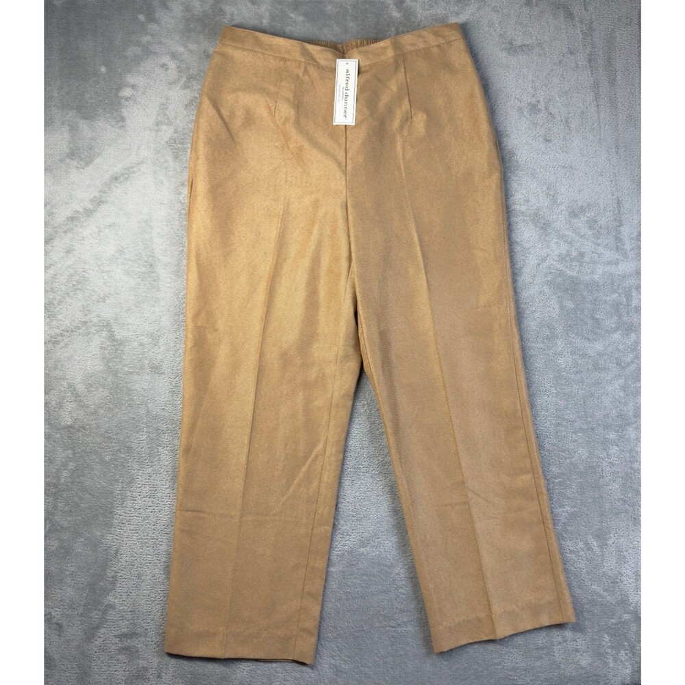 Alfred Dunner Pants Women's 16W Brown Traditional Fit Flat Front Pockets NWT